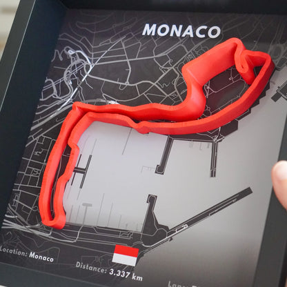 Red Monaco race track model on a map background